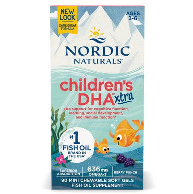 Nordic Naturals Children's DHA Xtra (Berry Punch) 90 mini chewable soft gels