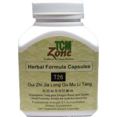 TCM Cinnamon Twig plus Dragon Bone and Oyster Shell Formula - T26C Gui Zhi Jia Long Gu Mu Li 100vc