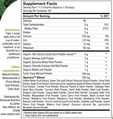 Advanced Nutrition by Zahler Core Greens 30 servings Spearmint Flavor
