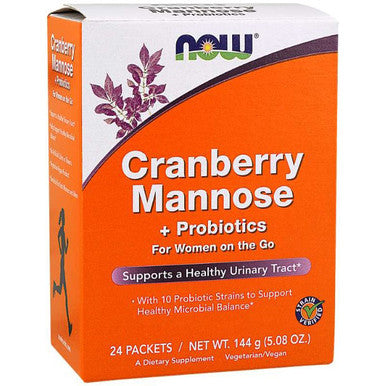 NOW Cranberry Mannose + Probiotics 24 packets