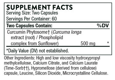 Thorne Curcumin Phytosome - Sustained Release 500mg 120c