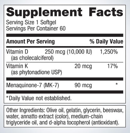 Metagenics D3 10,000 + K 60sg