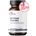 Supplement bottle labeled 'BioSleep Peptides' by Designs for Health on a white background