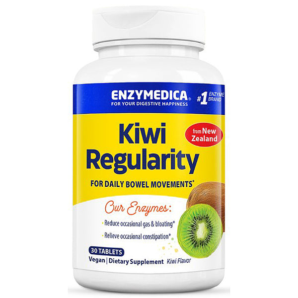 Enzymedica Kiwi Regularity supplement bottle on a white background