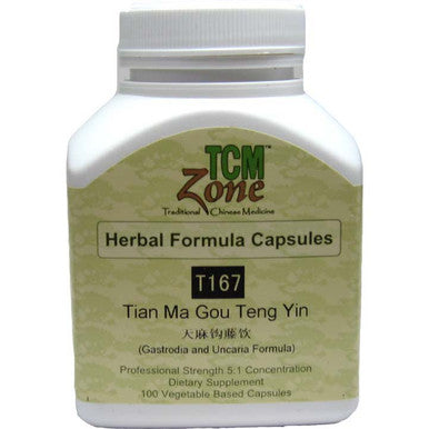 TCM Gastrodia and Uncaria Formula - T167C Tian Ma Gou Teng Yin 100vc