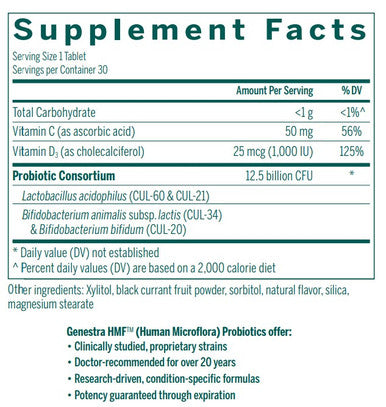 Genestra HMF fit for school 30 chewable tablets