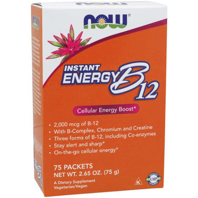 NOW Instant Energy B-12 packets 1 box of 75