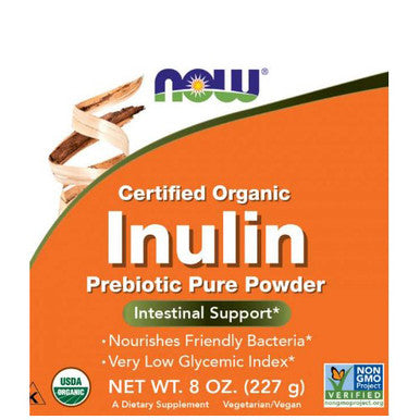 NOW Inulin Prebiotic Pure Powder Organic 8 oz.