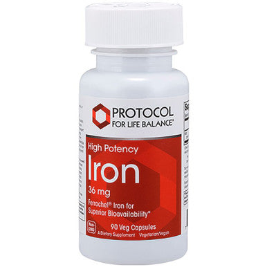Protocol for Life Balance High Potency Ferrochel Iron 36mg 90vc