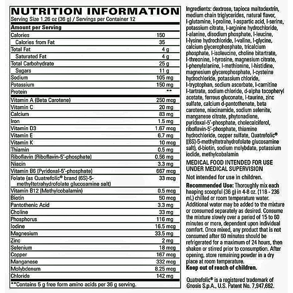 Integrative Therapeutics Physicians Elemental Diet 12 scoops SMALL (432g)