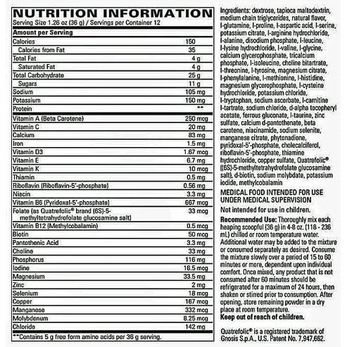 Integrative Therapeutics Physicians Elemental Diet 12 scoops SMALL (432g)