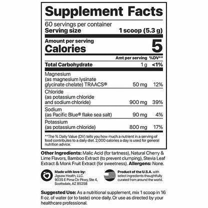 Supplement facts label with nutritional information on a white background