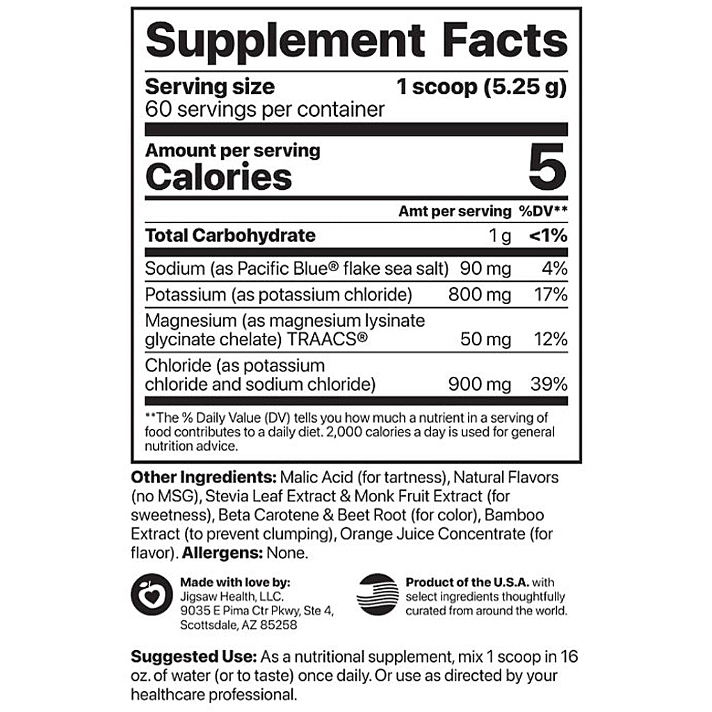 Supplement facts label with nutritional information on a white background