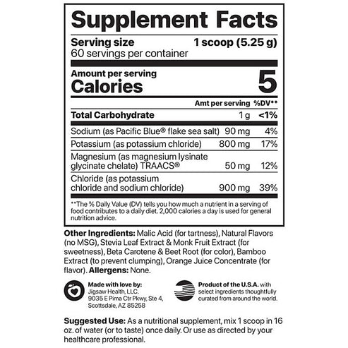 Jigsaw Health Potassium Cocktail Orange 11.11oz (315g)