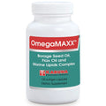 OmegaMAX dietary supplement bottle with Karuna label on a white background