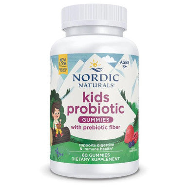 Nordic Naturals Kids Probiotic Gummies with Prebiotic Fiber (Berry) 60 gummies