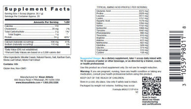 Klean Athlete Klean Casein Natural Vanilla Custard Flavor 21.6 oz (614g) Powder