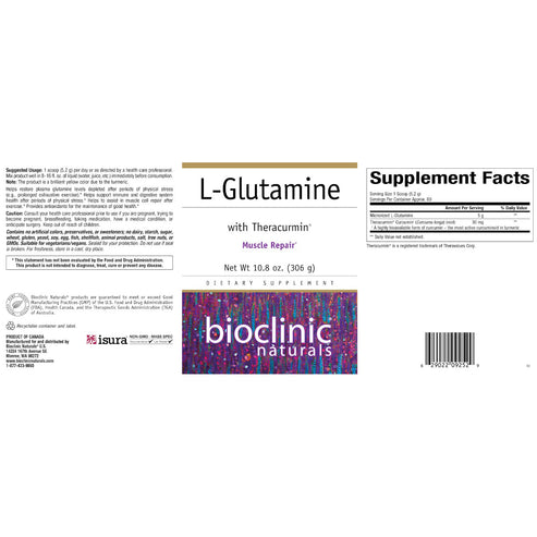 Bioclinic Naturals L-Glutamine Powder 10.8 oz (306 g)