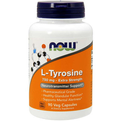 NOW L-Tyrosine 750mg Extra Strength 90vc