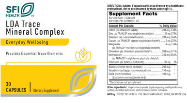 SFI Health LDA Trace Mineral Complex 30vc