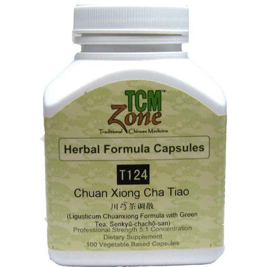 TCM Ligusticum Chuanxiong Formula with Green Tea - T124C Chuan Xiong Cha Tiao San 100vc