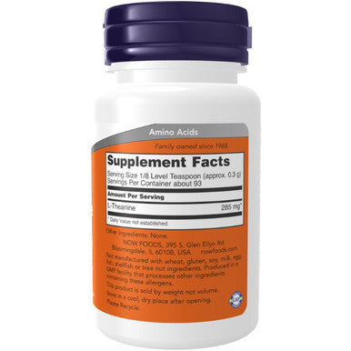 NOW L-Theanine Pure Powder 1 oz.