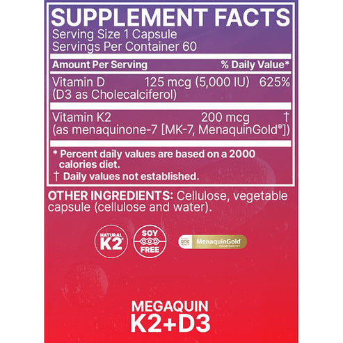 Microbiome Labs MegaQuin K2+D3 60c