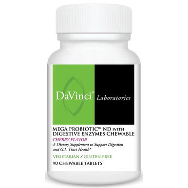 DaVinci Laboratories Mega Probiotic-ND With Digestive Enzymes Chewable 90 Chewable Tablets Cherry Flavor