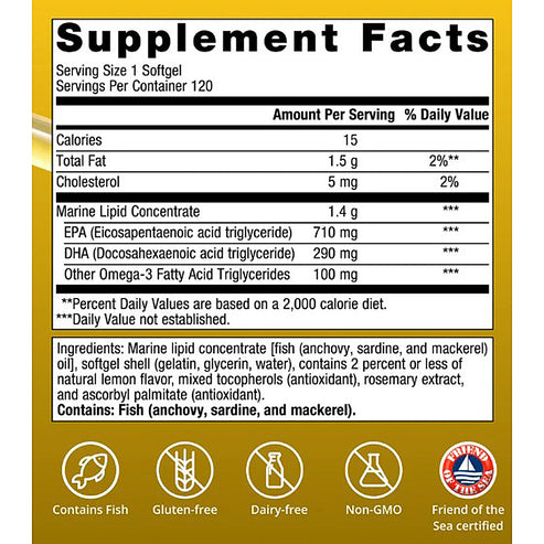 Metagenics OmegaGenics 5-in-1 Fish Oil 1000 mg EPA-DHA 120sg