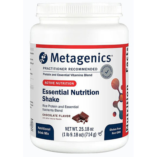 Metagenics Essential Nutrition Shake container on a white background