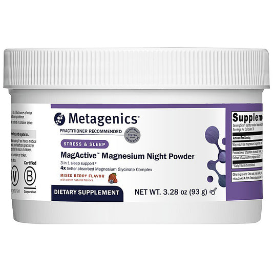 Metagenics Magnesium Night Powder container on a white background