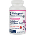 Metagenics HerWellness Rapid Stress Relief supplement bottle on a white background