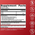 Supplement facts label with icons on a red background