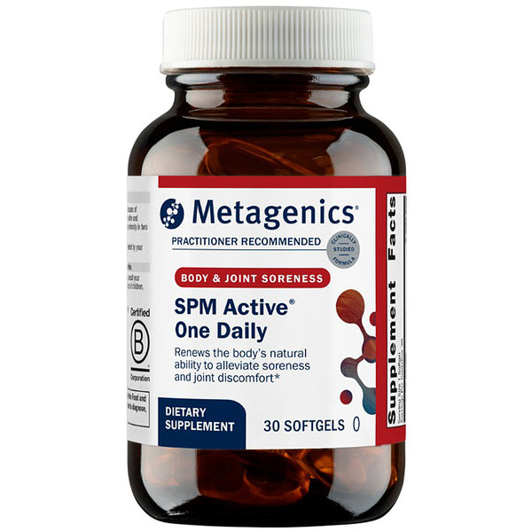 Metagenics SPM Active One Daily dietary supplement bottle on a white background