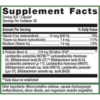 Supplement facts label with detailed nutritional information and ingredients.