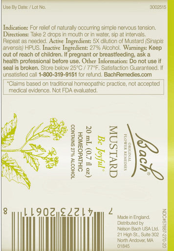 Bach Flower Remedies Mustard  20ml