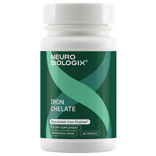 Neuro Biologix Iron Chelate dietary supplement bottle on a white background