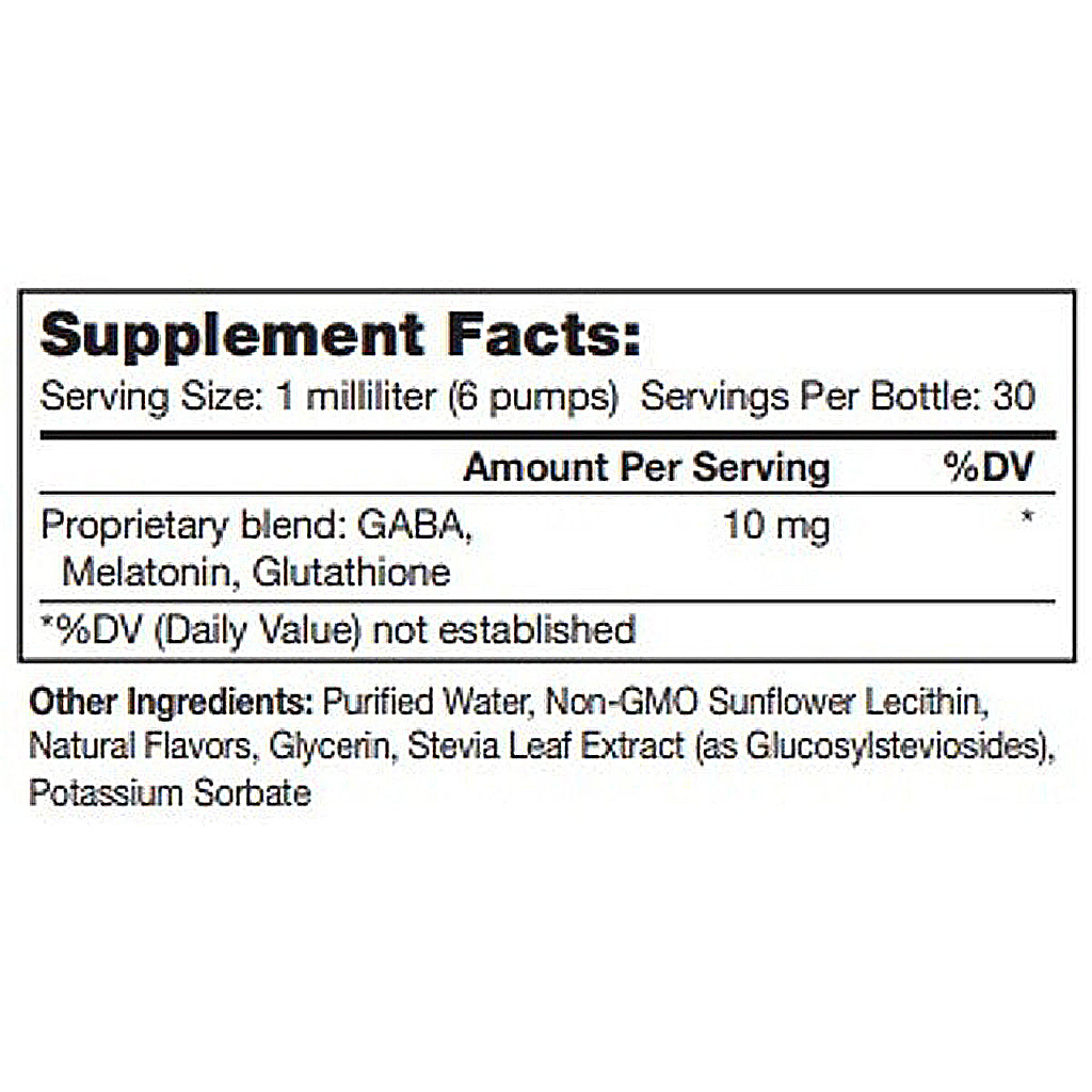 Supplement facts label with ingredients and serving size details on a white background