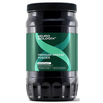 Neuro Biologix Premium Greens Powder container on a white background