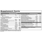 Supplement facts label for a dietary supplement on a white background