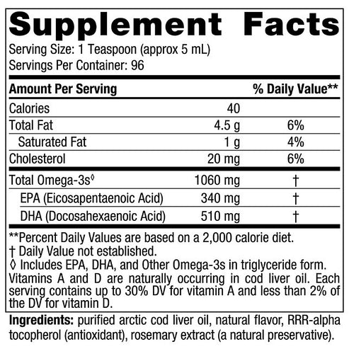Nordic Naturals Arctic Cod Liver Oil Orange 16 oz