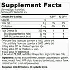 Supplement facts label for a product with omega-3 content