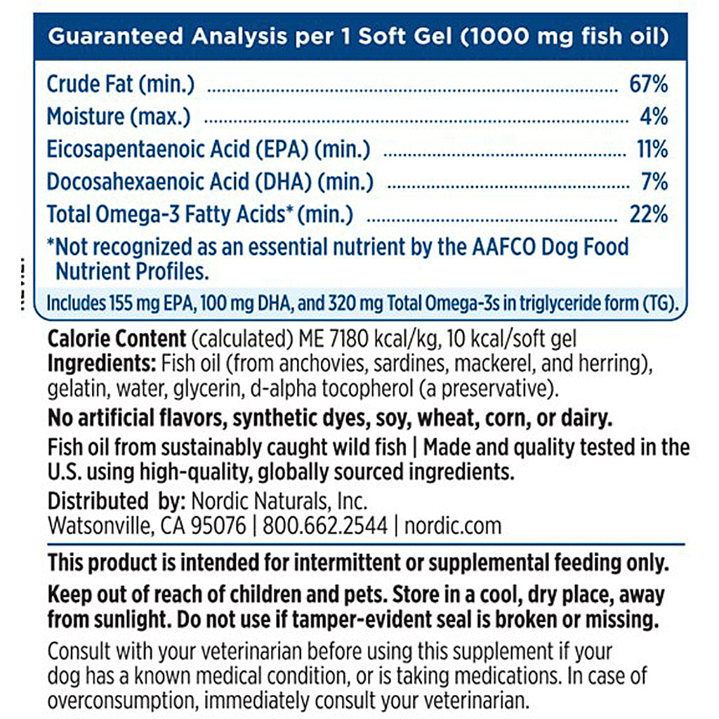 Nordic Naturals Omega-3 Pet for Dogs 90sg