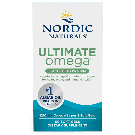 Nordic Naturals Ultimate Omega supplement packaging on a white background