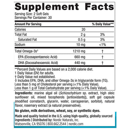 Supplement facts label for a product with nutritional information and ingredients listed.