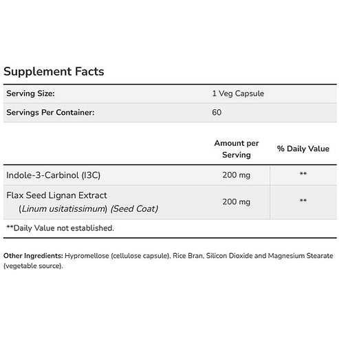 NOW Indole-3-Carbinol (I3C) 200 mg 60vc