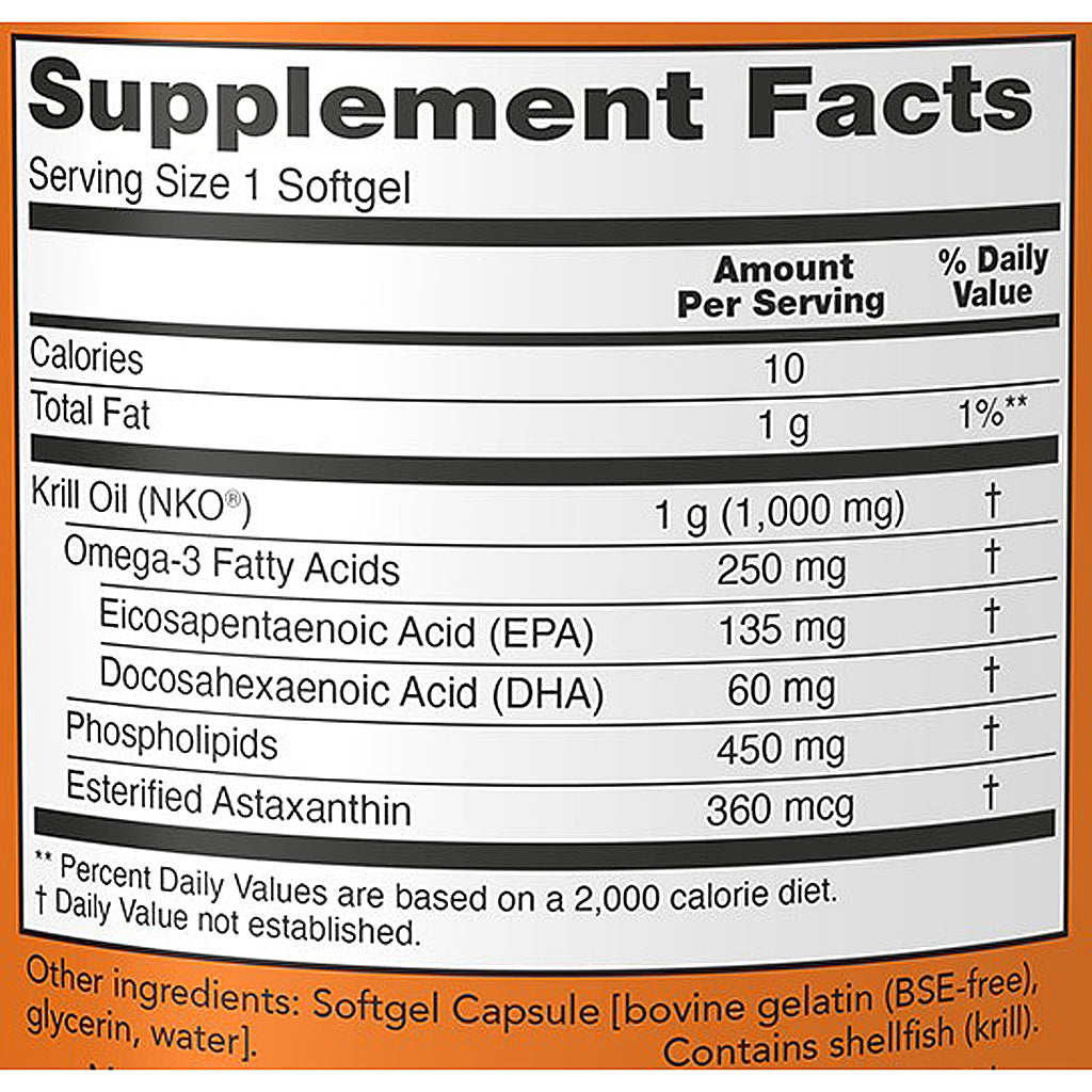 NOW Krill 1000mg (Double Strength) 120sg