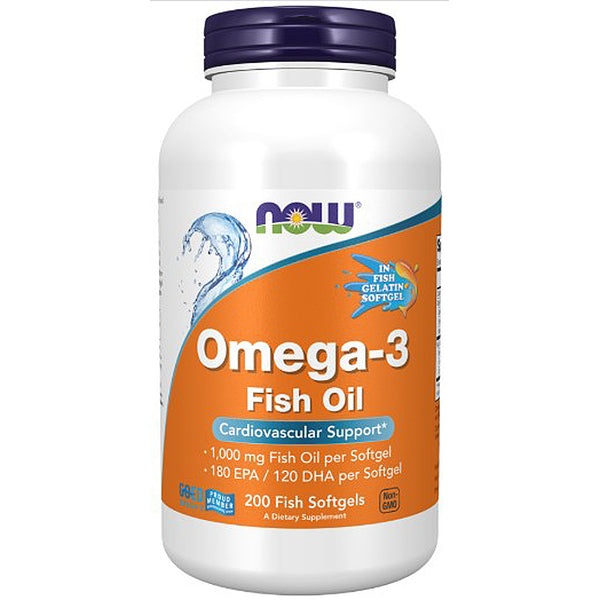 NOW Omega-3 Fish Oil 200 Fish gelatin softgels