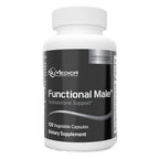 Supplement bottle labeled 'Functional Male' by NuMedica on a white background