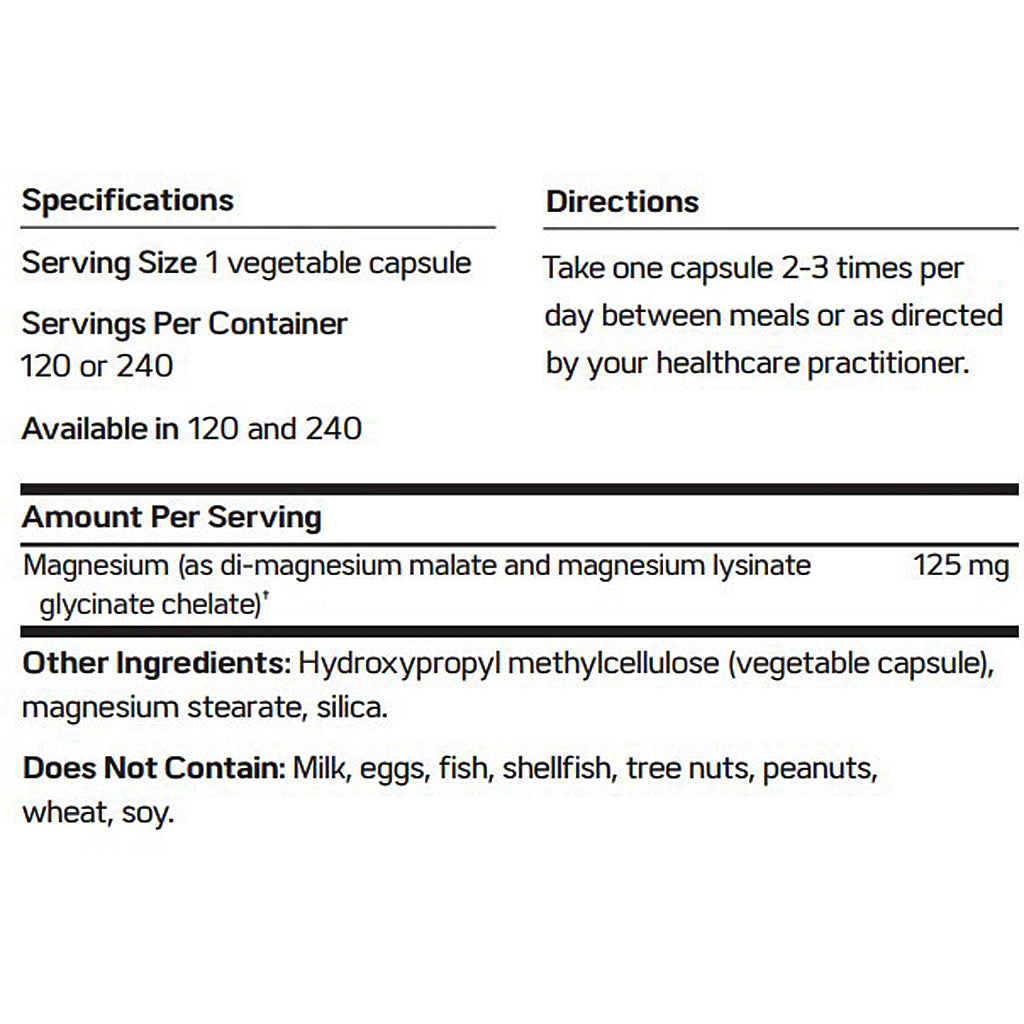Nutritional supplement label with specifications and directions on a white background